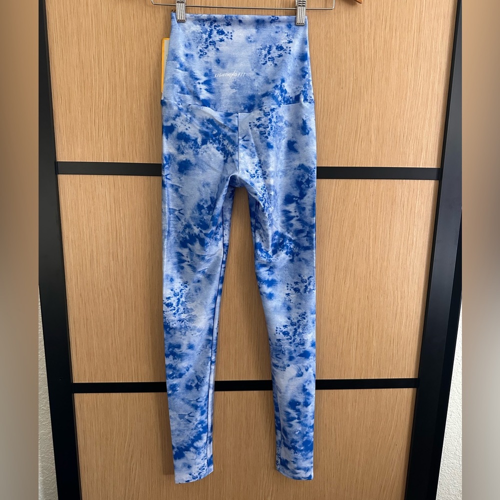 Goldsheep Blue Tie-Dye Leggings Soft Stretch